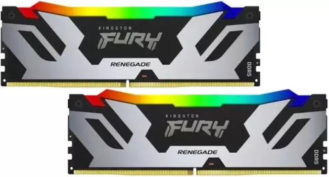 Комплект памяти DDR5 DIMM 32Gb (2x16Gb), 6800MHz, CL36, 1.4 В, Kingston, FURY Renegade Silver RGB (KF568C36RSAK2-32) Retail