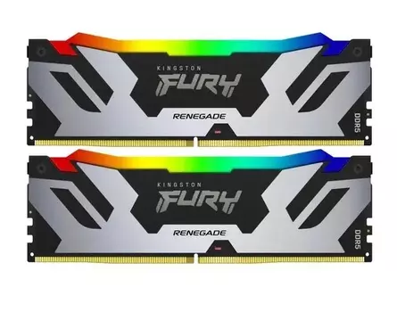 Комплект памяти DDR5 DIMM 32Gb (2x16Gb), 7600MHz, CL38, 1.45V, Kingston, FURY Renegade Silver/Black RGB (KF576C38RSAK2-32) Retail