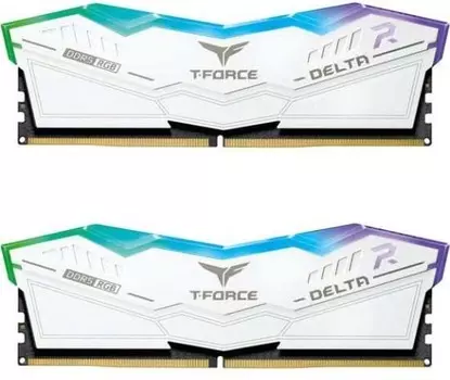 Комплект памяти DDR5 DIMM 48Gb (2x24Gb), 6400MHz, CL32, 1.35V, Team Group, T-Force Delta RGB White (FF4D548G6400HC32ADC01) Retail