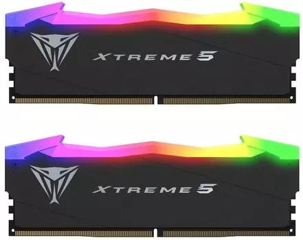 Комплект памяти DDR5 DIMM 48Gb (2x24Gb), 8000MHz, CL38, Patriot Memory Viper Xtreme 5 RGB (PVXR548G80C38K) Retail