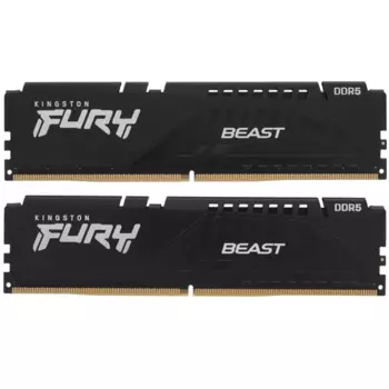 Комплект памяти DDR5 DIMM 64Gb (2x32Gb), 5600MHz, CL40, 1.25 В, Kingston, FURY Beast Black (KF556C40BBK2-64) Retail