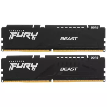 Комплект памяти DDR5 DIMM 64Gb (2x32Gb), 6000MHz, CL40, 1.35 В, Kingston, FURY Beast Black (KF560C40BBK2-64) Retail