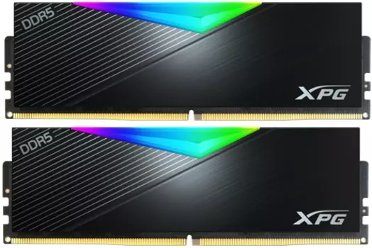 Комплект памяти DDR5 DIMM 64Gb (2x32Gb), 6000MHz, CL30, 1.35V, ADATA, XPG Lancer RGB (AX5U6000C3032G-DCLARBK) Retail
