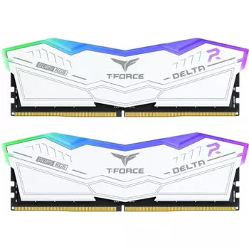 Комплект памяти DDR5 DIMM 64Gb (2x32Gb), 6000MHz, CL38, 1.25V, Team Group T-Force Delta RGB White (FF4D564G6000HC38GDC01) Retail
