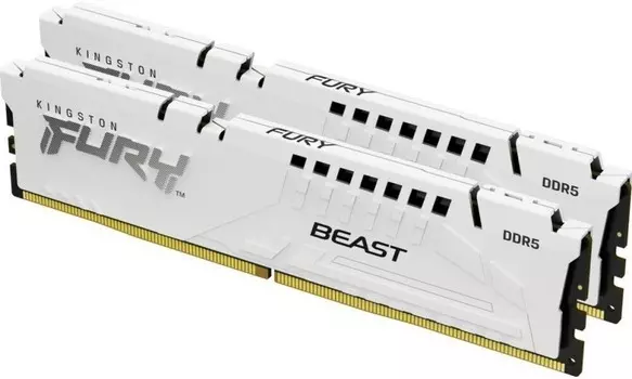 Комплект памяти DDR5 DIMM 64Gb (2x32Gb), 6000MHz, CL30, 1.4V, Kingston FURY Beast White (KF560C30BWEK2-64) Retail