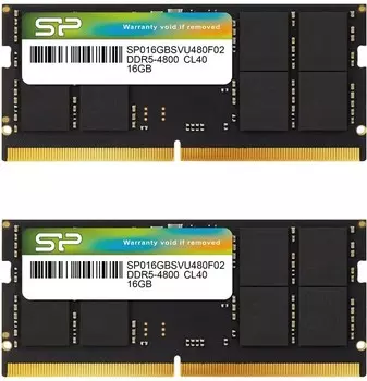 Комплект памяти DDR5 SODIMM 32Gb (2x16Gb), 4800MHz, CL40, 1.1V, Silicon Power (SP032GBSVU480F22) Retail