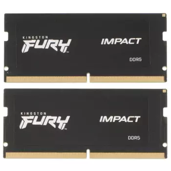 Комплект памяти DDR5 SODIMM 32Gb (2x16Gb), 6400MHz, CL38, 1.35V, Kingston, FURY Impact Black (KF564S38IBK2-32)