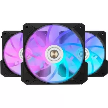 Комплект вентиляторов Alseye i12B-K3, 120 мм, 1800rpm, 33.2 дБ, 4-pin PWM, 3шт, черный, ARGB подсветка (i12B-K3)