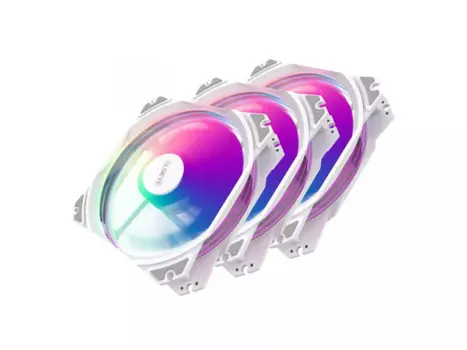 Комплект вентиляторов Alseye M120-PWA KIT M120-PWA, 120 мм, 1700rpm, 33.8 дБ, 4-pin PWM, 3шт, белый, RGB подсветка (M120-PWA KIT)