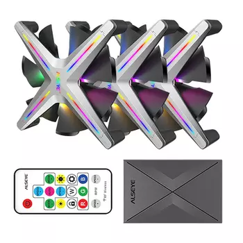 Комплект вентиляторов Alseye X12-SET-GY XTREME X12 KIT, 120 мм, 1200rpm, 5 pin, 3шт, RGB (X12-SET-GY)