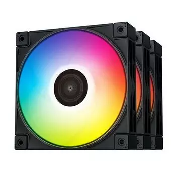 Комплект вентиляторов Deepcool FC120-3 IN 1, 120 мм, 1800rpm, 28 дБ, 4-pin PWM + 3-pin 5V ARGB, 3шт, ARGB (R-FC120-BKAMN3-G-1/R-FC120-BAMN3-G-1)