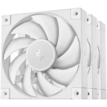 Комплект вентиляторов Deepcool FD12 WH-3 IN 1, 120 мм, 2050rpm, 27.6 дБ, 4-pin PWM, 3шт, белый (R-FD12-WHNPN3-G)
