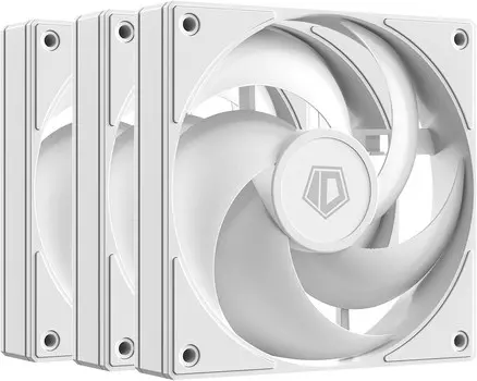 Комплект вентиляторов ID-COOLING AS-120-W, 120 мм, 2000rpm, 27.2 дБ, 4-pin PWM, 3шт, белый (IDC_AS-120-W TRIO)