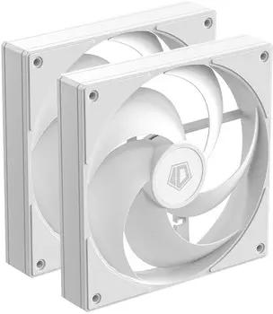 Комплект вентиляторов ID-COOLING AS-140-W, 140 мм, 1800rpm, 24.9 дБ, 4-pin PWM, 2шт, белый (IDC_AS-140-W DUET)