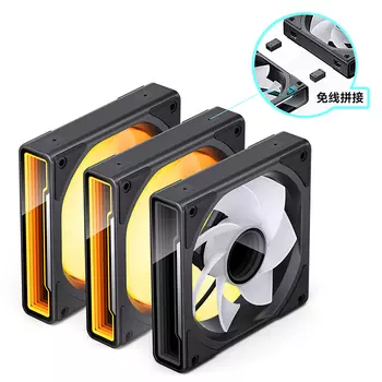 Комплект вентиляторов JONSBO ZK-120BR(3 in 1) Reverse, 120 мм, 1800rpm, 30.7 дБ, 4-pin, 3шт, черный, ARGB подсветка (CL_JB_ZK-120BR_(3 in 1))