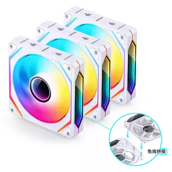 Комплект вентиляторов JONSBO ZL-120WR(3 in 1) Reverse, 120 мм, 1800rpm, 28.8 дБ, 4-pin, 3шт, белый, ARGB подсветка (CL_JB_ZL-120BW_(3 in 1))