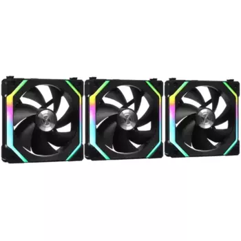 Комплект вентиляторов Lian Li UNI Fan SL V2, 120 мм, 2000rpm, 29.2 дБ, 4-pin, 3шт, черный, ARGB подсветка (G99.12SLV23B.00/G99.12SLV23B.R0)