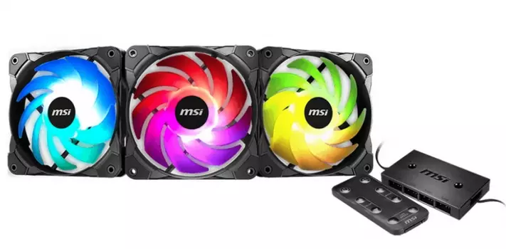 Комплект вентиляторов MSI MAG MAX F12A-3H, 120 мм, 1000rpm, 28 дБ, 4-pin PWM + 3-pin 5V ARGB, 3шт, ARGB (OE3-7G09F04-W57)
