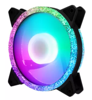 Комплект вентиляторов TESLA RGB 120-3D3, 120 мм, 1200rpm, 21 дБ, 3-pin+4-pin Molex, 3шт, черный/белый, RGB подсветка (TSL-120-3D3)