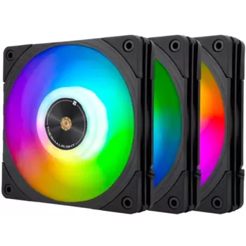 Комплект вентиляторов Thermalright TL-B12-S, 120 мм, 2150rpm, 28.1 дБ, 4-pin PWM, 3шт, черный, ARGB подсветка (TPTL_B12_S_ARGB_3pcs)