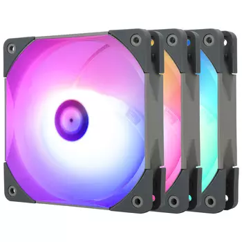 Комплект вентиляторов Thermalright TL-C12R-S Reverse ARGB, 120 мм, 1500rpm, 25.6 дБ, 4-pin PWM, 3шт, серый, ARGB подсветка (TPTL_C12R_S_3pcs)