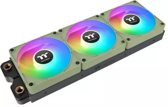 Комплект вентиляторов Thermaltake CT120 EX Sync Matcha ARGB, 120 мм, 2000rpm, 28.5 дБ, 4-pin PWM, 3шт, зеленый, ARGB подсветка (CL-F196-PL12MG-A)