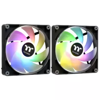 Комплект вентиляторов Thermaltake CT140 ARGB Black, 140 мм, 1500rpm, 30.5 дБ, 4-pin PWM, 2шт, черный, ARGB подсветка (CL-F150-PL14SW-A)