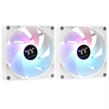 Комплект вентиляторов Thermaltake CT140 ARGB White, 140 мм, 1500rpm, 30.5 дБ, 4-pin PWM, 2шт, белый, ARGB подсветка (CL-F154-PL14SW-A)