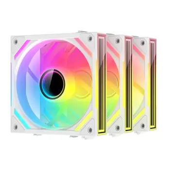 Комплект вентиляторов XASTRA FS120W, 120 мм, 2000rpm, 4-pin PWM, 3шт, белый, ARGB подсветка (FS120-3WA-SXX-GL)