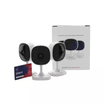 Комплект видеонаблюдения TRASSIR Домашний, кол-во каналов 3, камер в комплекте: 3 (внутренние), 2 Мп, 2.8мм, ИК подсветка, (3TRCloud2000)