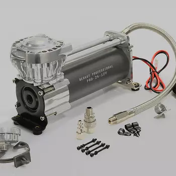 Компрессор автомобильный Berkut PRO-24, поршневой, 250Вт, 47л/мин, 10.5 атм, к клеммам аккумулятора, серый (1610910)