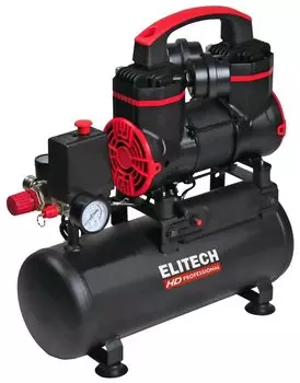 Компрессор воздушный Elitech ACF 200-8S, 1 кВт, 7.9 атм, 200л/мин, 220В, 8 л, безмасляный, электрический, поршневой, коаксиальный (прямой) (204538)