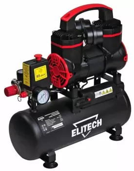 Компрессор воздушный Elitech КПБ 200/8М-В, 1 кВт, 7.9 атм, 200л/мин, 220В, 8 л, безмасляный, электрический, поршневой, коаксиальный (прямой) (200562)