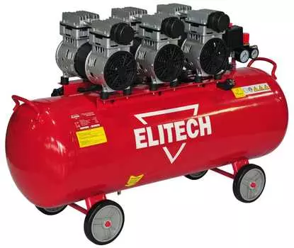 Компрессор воздушный Elitech КПБ 450/100М, 2.5 кВт, 7.9 атм, 450л/мин, 220В, 100 л, безмасляный, электрический, поршневой, коаксиальный (прямой) (199898)