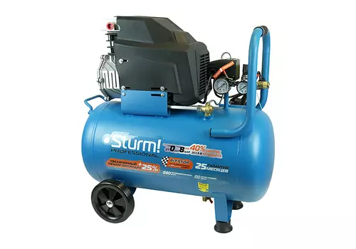 Компрессор воздушный Sturm! AC93150P, 2 кВт, 7.9 атм, 340л/мин, 220В, 50 л, масляный, электрический, поршневой, коаксиальный (прямой) (AC93150P)