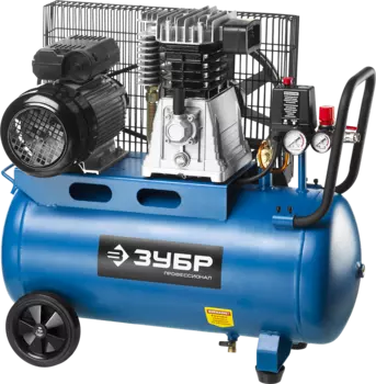 Компрессор воздушный Зубр Профессионал, 2.2 кВт, 9.87 атм, 440л/мин, 50 л, масляный, электрический, поршневой, ременной (ЗКПМ-440-50-Р-2.2)