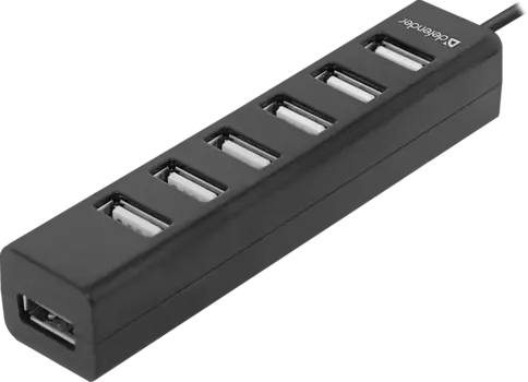 Концентратор Defender Quadro Swift, 7xUSB 2.0, черный