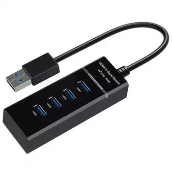 Концентратор KS-is KS-532, 3xUSB 2.0, 1xUSB 3.0, черный (KS-532)