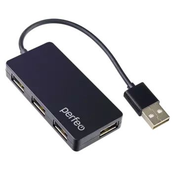 Концентратор Perfeo PF-VI-H023 Black, 2xUSB 2.0, черный (PF_C3217)