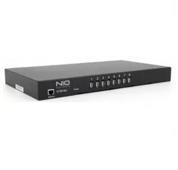 Концентратор сетевой Nio-Electronics EUSB 8EP, 1xGLAN, 8xUSB 2.0, черный (NIO-EUSB 8EP)