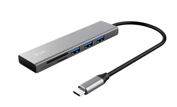 Концентратор Trust Halyx, 3xUSB 3.0, серебристый ( 24191)