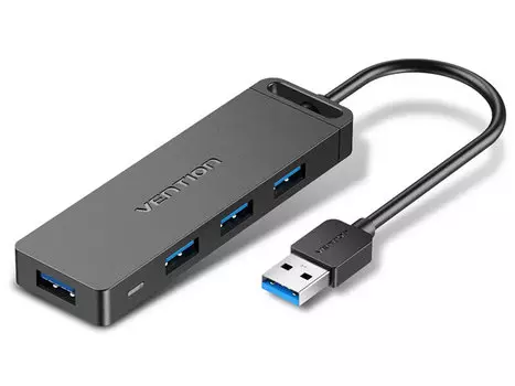 Концентратор Vention, 4xUSB 3.0, черный (CHLBF)