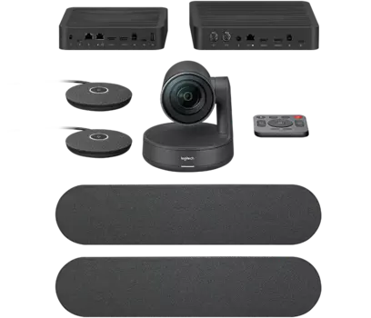 Система для видеоконференций Logitech Rally Plus, 3840x2160, микрофон: внешний, черный (960-001224/960-001242)