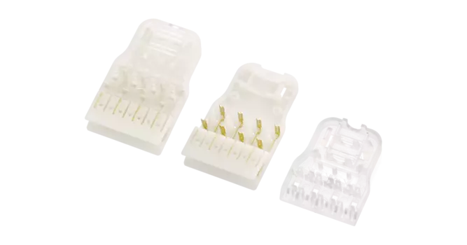 Коннектор 110 4 пары категория 5e, 10шт., с прозрачной крышкой, NIKOMAX (NMC-CP110UD4-WT-10)