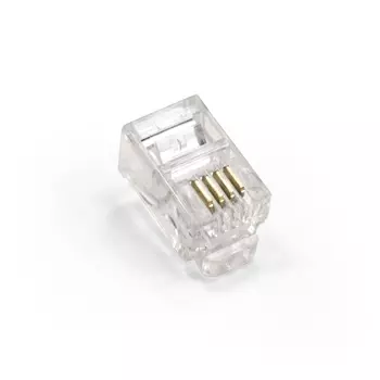 Коннектор RJ-11 4P4C, 100шт., золотое напыление, Exegate PL11-4P4C-100 (EX293762RUS)