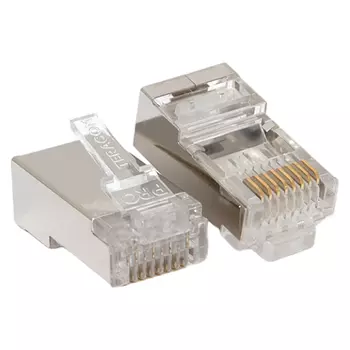 Коннектор RJ-45 8P8C категория 6, экранированный, 20 шт., 30мкд, EKF TERACOM PRO (TRP-PLUG-6FTP-20)