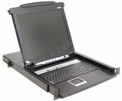 Консоль KVM (КВМ) ATEN CL5708M, 8-ПК, VGA до 1920x1200, LCD 17" 1280x1024, клавиатура USB+PS/2, мышь USB+PS/2 (CL5708M-ATA-RG)