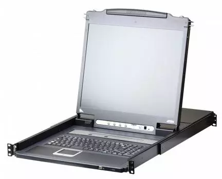 Консоль KVM (КВМ) ATEN CL5708IN, 8-ПК, VGA до 1920x1080, LCD 19" 1280x1024, встроенная клавиатура, TouchPad (CL5708IN-ATA-RG)