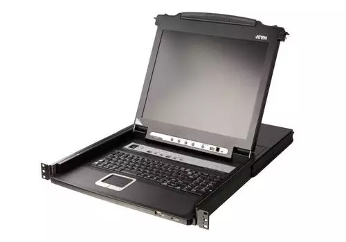 Консоль KVM (КВМ) ATEN CL5708MW, 8-ПК, VGA до 1920x1080, LCD 17" 1920x1080, встроенная клавиатура, TouchPad (CL5708MW-ATA-RG)
