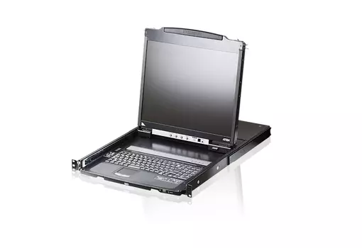 Консоль KVM (КВМ) ATEN CL5800N, 1-ПК, VGA до 1920x1200, LCD 19" 1280x1024, встроенная клавиатура, TouchPad, Dual Rail (CL5800N-ATA-RG)